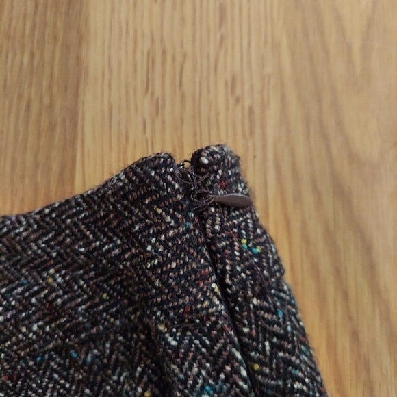 Apt 9 Womens Skirt 8P Brown Ruffle Lined Tweed Business Casual Short Knit Pleat - Picture 3 of 7